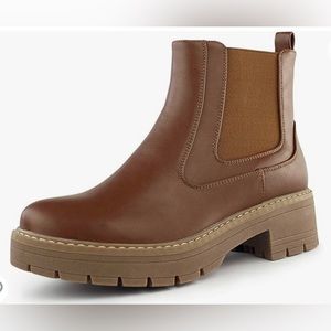 Women's Slip On Chunky Heel Ankle Chelsea Boot
